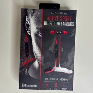Hype Active Sport Bluetooth Headphones Red Black Removable Neckband New NIB
